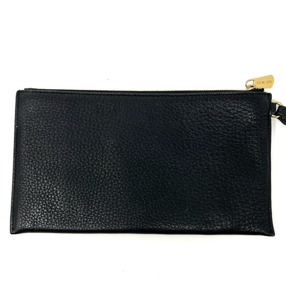 Michael Kors Jet Set Black Pebbled Leather Wristlet Wallet - Picture 2 of 7